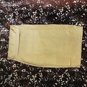 bebe metallic gold & black bodycon midi skirt, S/P